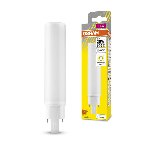 OSRAM DULUX D/E S LED-Röhre 2-Pins 17cm (ex 26W) 10W / 3000K Warmweiß G24q-3-Leuchtmittel-LEDVANCE Shop