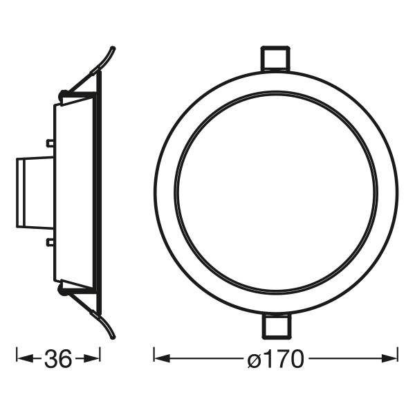 LEDVANCE Wifi SMART+ Einbaustrahler RECESS DOWNLIGHT TW, Ø 170mm, RGB 12W, 220…240 V, 2700…6500K, IP20-Einbaustrahler & Spots-LEDVANCE Shop