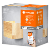LEDVANCE Wifi SMART+ ORBIS WOOD LED Wandleuchte 11x11cm in Holzoptik Tunable Weiß 7W / 3000-6500K-Wandleuchten-LEDVANCE Shop