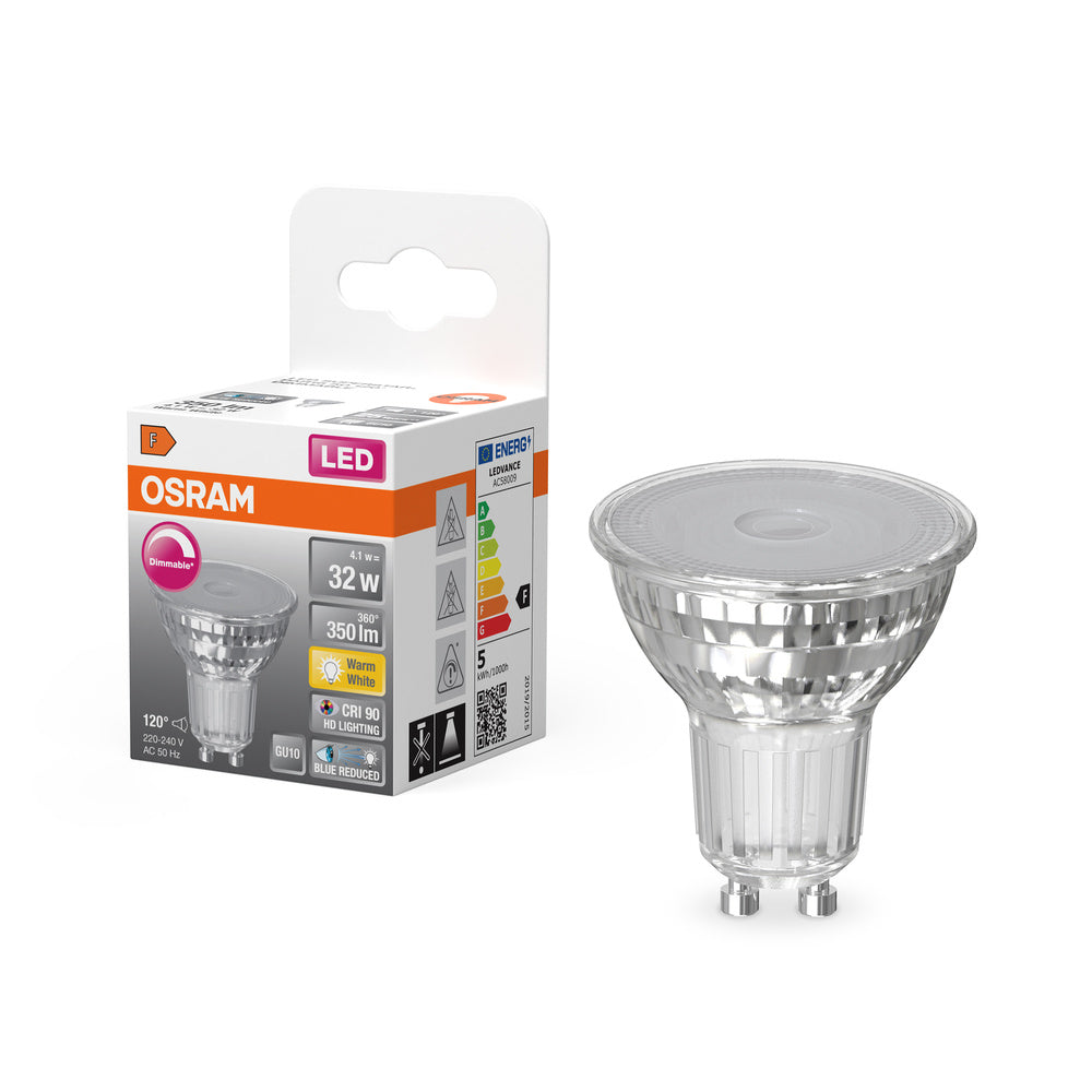 OSRAM Dimmbare LED Reflektor-Lampe LED SUPERSTAR + spot PAR16 GL 32 DIM 4,1W/927 CRI90 GU10 , Warmweiß-Leuchtmittel-LEDVANCE Shop