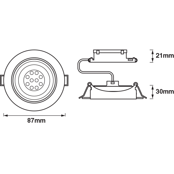 LEDVANCE LED Einbaustrahler, Ø 90mm, 3er Set, 3x 5W, Warmweiß, Stufenlos Dimmbar per Wandschalter, grau-Einbaustrahler & Spots-LEDVANCE Shop