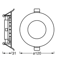 LEDVANCE Wifi SUN@HOME LED Einbaustrahler, Ø 120mm, weiß, 8W-Einbaustrahler & Spots-LEDVANCE Shop