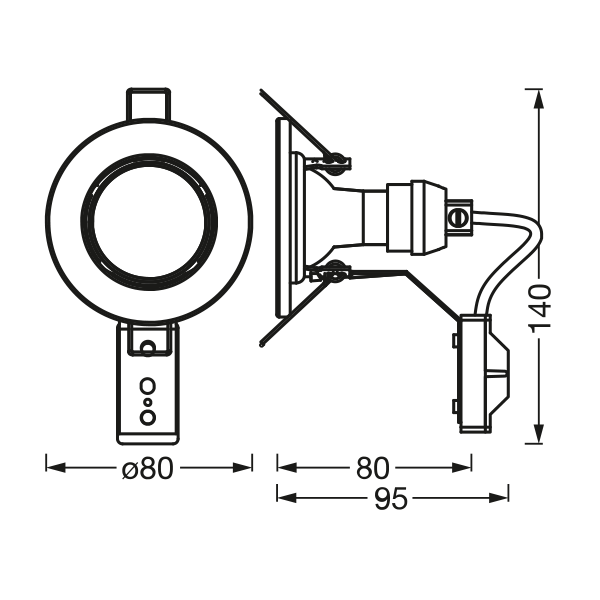 LEDVANCE Spot Einbauleuchten im 5er-Pack, Ø 80mm, inkl. 5x GU10-OSRAM Leuchtmittel (5x 2.6W), weiß, metallisches Gehäuse, IP20-Schutz-Einbaustrahler & Spots-LEDVANCE Shop