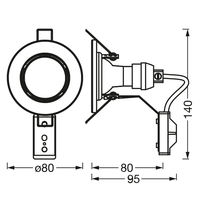 LEDVANCE Spot Einbauleuchten Ø 80mm im 5er-Pack, inkl. 5x GU10-OSRAM Leuchtmittel (5x 2.6W), gebürstetes Nickel, metallisches Gehäuse, IP20-Schutz-Einbaustrahler & Spots-LEDVANCE Shop