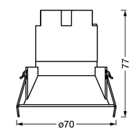 LEDVANCE SPOT TWIST Ø 70mm Downlight, schwarz, 5W, 400lm, 840 WT-Einbaustrahler & Spots-LEDVANCE Shop