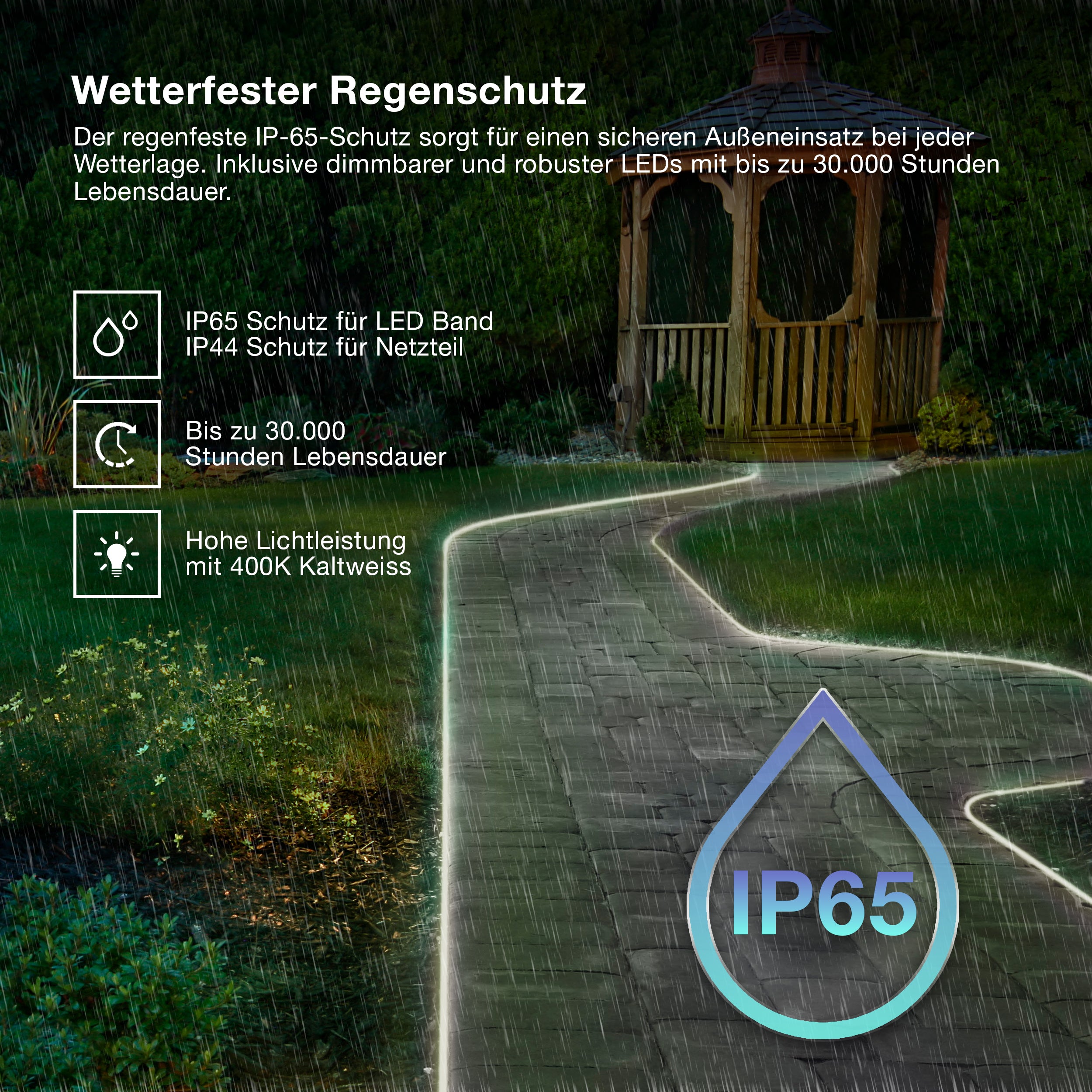 OSRAM OUTDOOR FLEX LED Streifen IP65 Kaltweiß 4000K 15M IP65