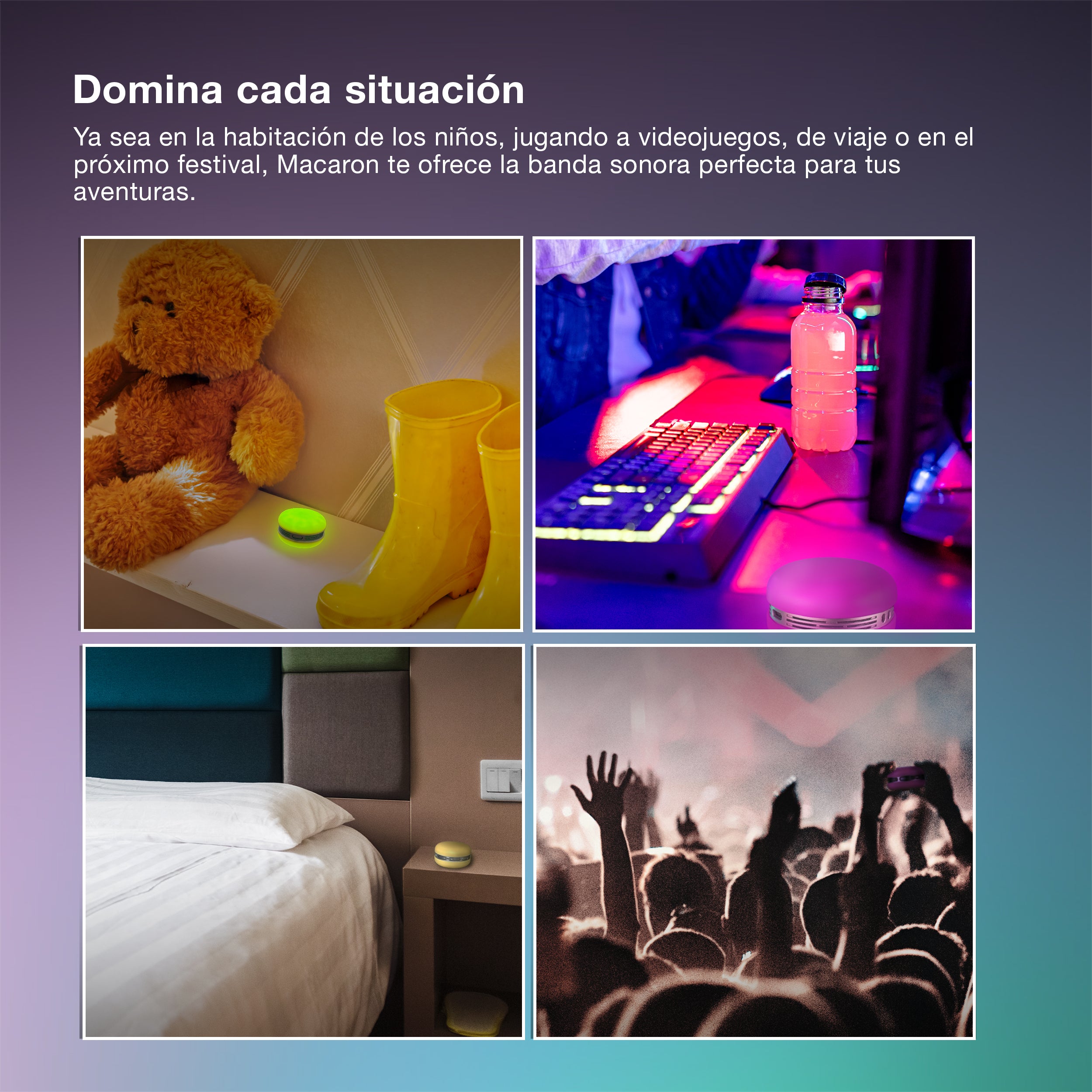 Altavoz OSRAM Bluetooth SMART+ Macaron con control de movimiento y luz LED RGB, amarillo