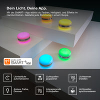 Altavoz OSRAM Bluetooth SMART+ Macaron con control de movimiento y luz LED RGB, amarillo