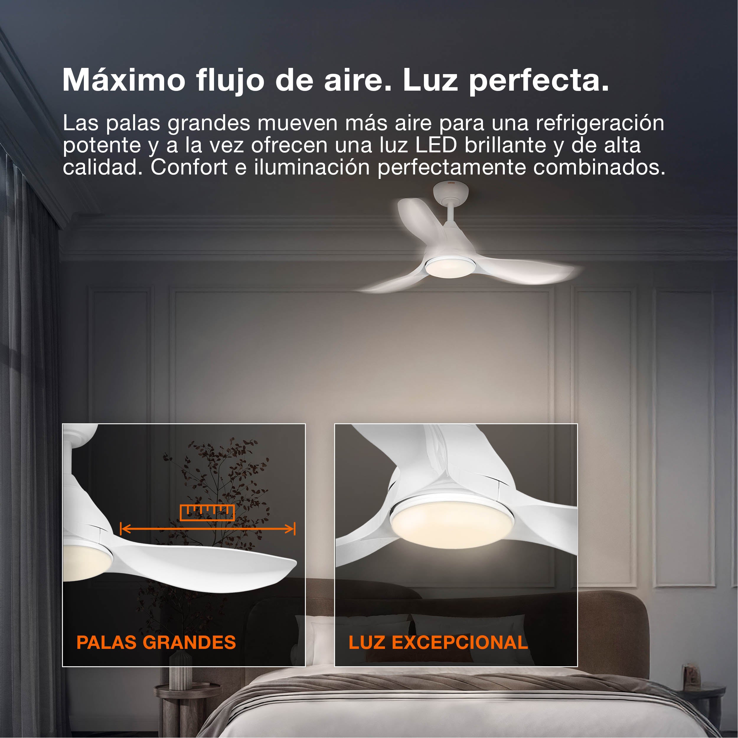 OSRAM LED Deckenventilator Nordes 1065mm 38W CCT RGB