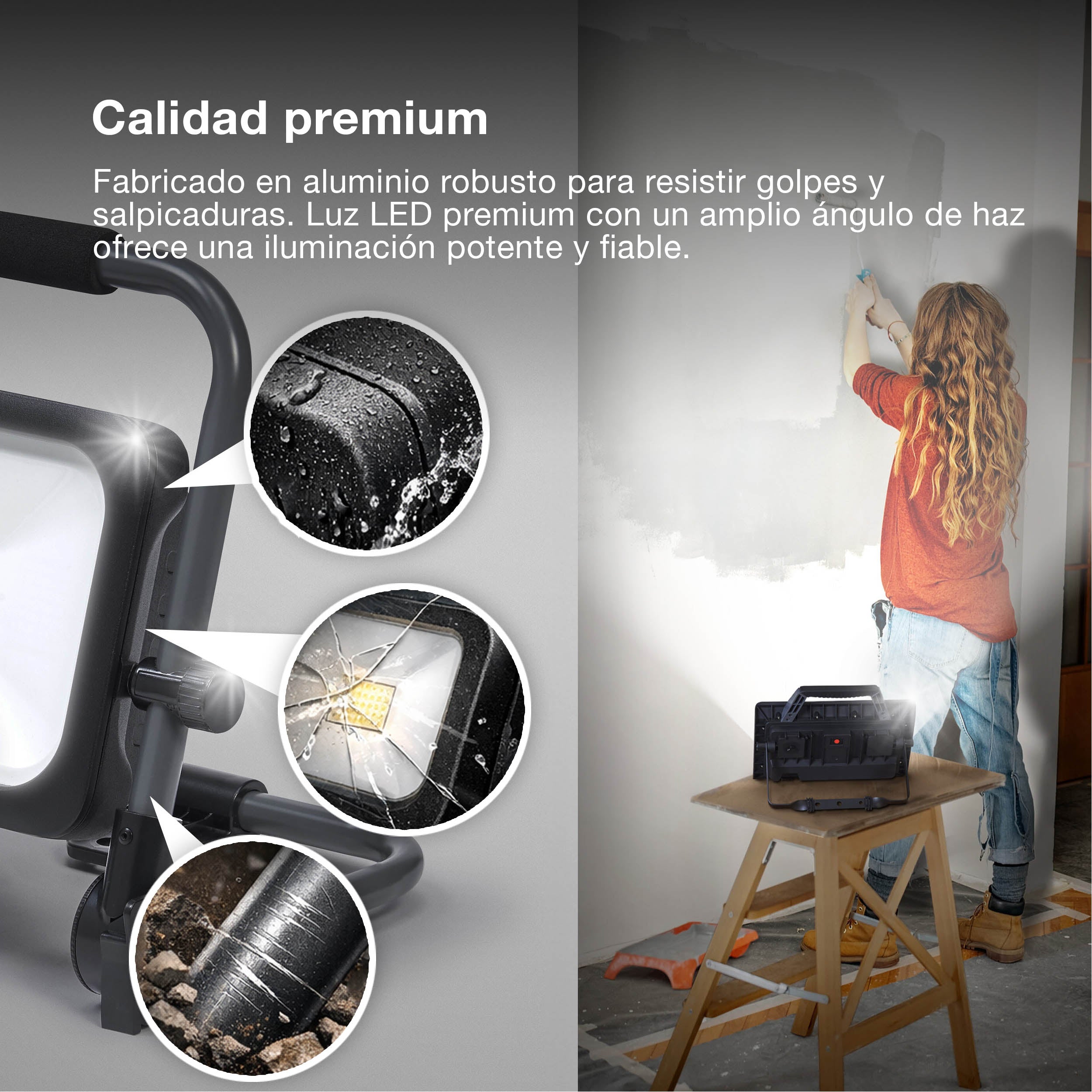 Focos de trabajo OSRAM VALUE BATTERY, USB, foco de construcción 10 W, 800 lm, 6500 K