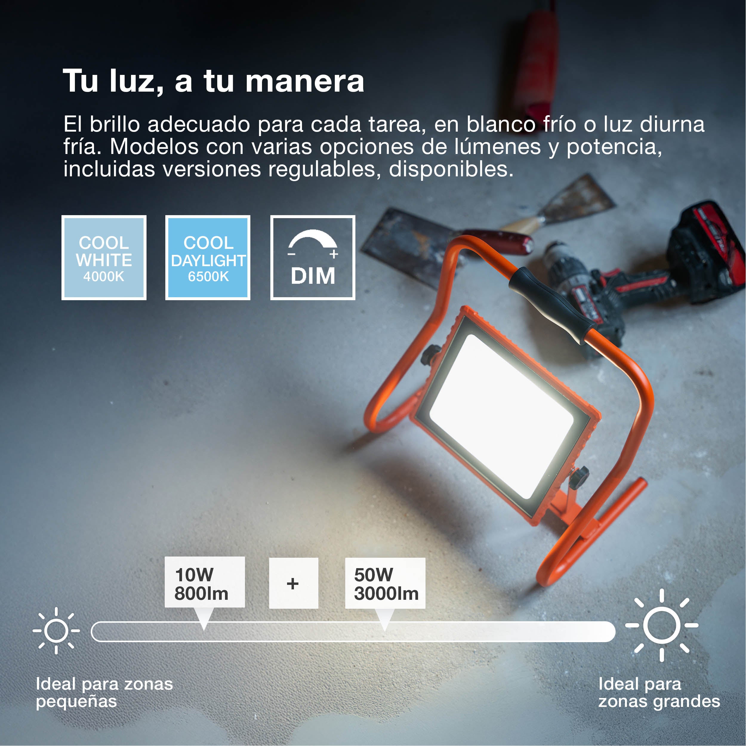 Focos de trabajo OSRAM VALUE BATTERY, USB, 20 W, 2000 lm, 6500 K
