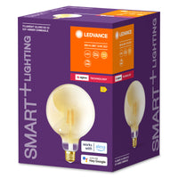 LEDVANCE SMART+ Filamento Globe Regulable en Globe, bombilla LED, cristal sin plomo, dorado, 6 W, (antes 52 W), 680 lm, blanco cálido, ZigBee, compatible con altavoces inteligentes, regulable