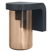 Lámpara de pared para exterior OSRAM E27 ámbar, Vintage con carcasa de aluminio en gris oscuro, protección IP44, resistente a los golpes IK03, para terraza y balcón
