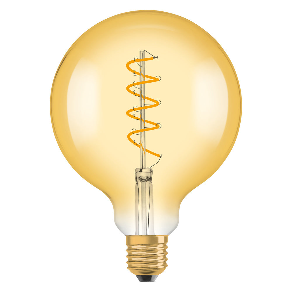 OSRAM VINTAGE 1906® LED Lampe LED CLASSIC Globe Dimmable 4W 820 Gold E27 Golden Socket, 300 lm, 2000 K, Comfort warm white-LEDVANCE Shop