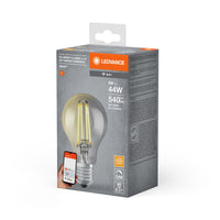 LEDVANCE SMART+ WiFi Filament Classic regulable, bombilla LED, cristal sin plomo, color ahumado, 6 W, (equivalente a 44 W), 540 lm, blanco cálido, 2500 K, Wi-Fi, compatible con altavoces inteligentes, regulable