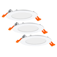 OSRAM Einbaustrahler Weiß, Slim Downlight mit integriertem Treiber, Ø 120 mm, Lichtfarbe warmweiß (3000K), 8W, IP20, 3er-Pack