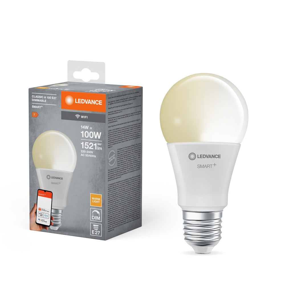 LEDVANCE SMART+ Wifi Classic LED Lampe DIM FR E27 14W 1521 lm, 2700 K, Warmweiß-LEDVANCE Shop