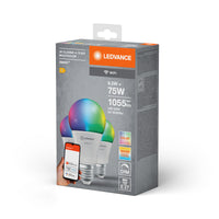 LEDVANCE SMART+ WiFi Classic Multicolor en forma de A, bombilla LED, mate, 9,5 W, (equivalente a 75 W), 1055 lm, RGBW, de 2700 a 6500 K, Wi-Fi, compatible con altavoces inteligentes, regulable, juego de 3
