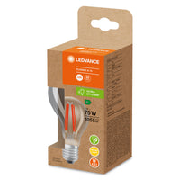 LEDVANCE LED CLASSIC A EFICIENCIA ENERGÉTICA A S , Lámpara LED, cristal sin plomo, transparente, 5 W, (equivalente a 75 W), 1055 lm, blanco cálido, 3000 K, 50 000 h, CRI ≥80