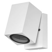 OSRAM ENDURA Classic Cube ADJ WALL: aplique de exterior, blanco, casquillo GU10 (máx. 35 W), se puede equipar con una bombilla normal o inteligente, cabezal orientable, clase de protección IP44