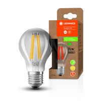 LEDVANCE LED CLASSIC A EFICIENCIA ENERGÉTICA A S , Lámpara LED, cristal sin plomo, transparente, 5 W, (equivalente a 75 W), 1055 lm, blanco cálido, 3000 K, 50 000 h, CRI ≥80