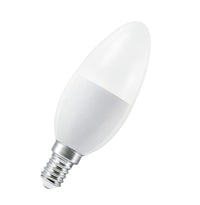 Lámparas LED OSRAM Retrofit RGBW con mando a distancia, forma B, lámpara LED, mate, 4,9 W, (antes 40 W), 470 lm, blanco cálido, 2700 K, regulable, 25 000 h, CRI 80, mando a distancia, paquete de 2