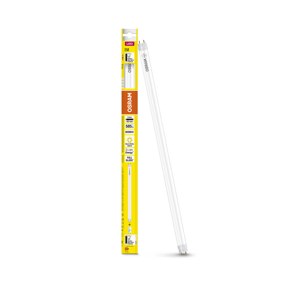 OSRAM LED Röhre TUBE T8 EM 438 mm 5.4W 830, 585 lm, 3000 K, Warmweiß-LEDVANCE Shop