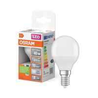 LÁMPARA LED OSRAM PCR CON CLASIC P en forma de P, lámpara LED, mate, 4,9 W, (equivalente a 40 W), 470 lm, blanco frío, 4000 K, 15 000 h, CRI 80