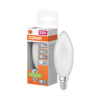 Lámpara LED OSRAM PCR con casquillo B clásico, lámpara LED, mate, 7,5 W, (equivalente a 60 W), 806 lm, blanco frío, 4000 K, 15 000 h, CRI 80