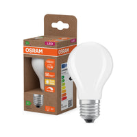 OSRAM LED CLASSIC A EFICIENCIA ENERGÉTICA B REGULABLE en forma de A, bombilla LED, cristal sin plomo, mate, 5,7 W, (equivalente a 75 W), 1055 lm, blanco cálido, 2700 K, regulable, 50 000 h, CRI 80