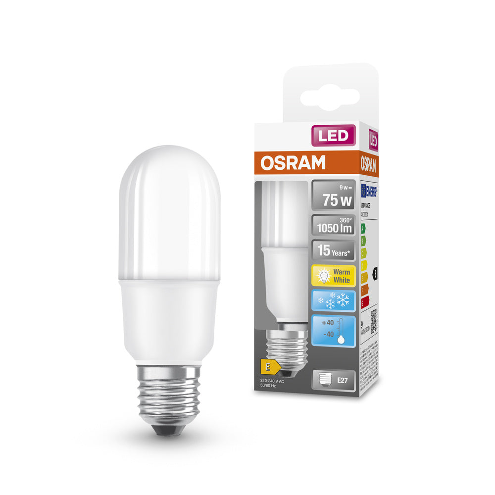 OSRAM LED Lampe LED STAR STICK 9.5W 827 Frosted E27 Ice, 1055 lm, 2700 K, Warmweiß-LEDVANCE Shop