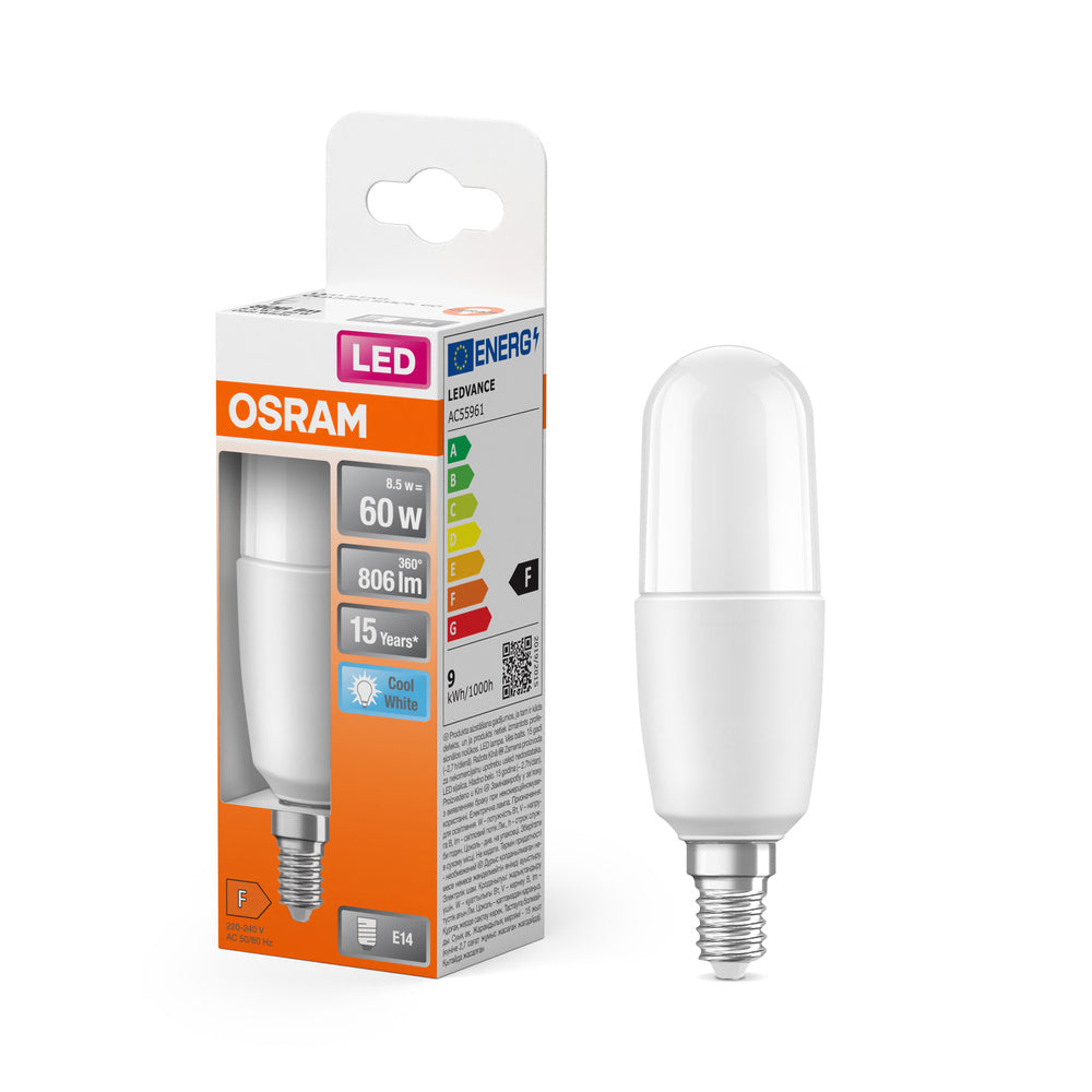 OSRAM LED Lampe LED STAR STICK 8.5W 840 Frosted E14, 806 lm, 4000 K, Kaltweiß-LEDVANCE Shop