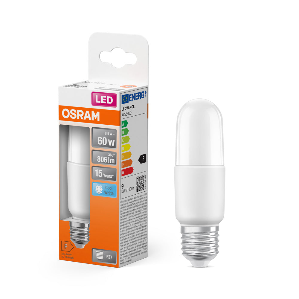 OSRAM LED Lampe LED STAR STICK 8.5W 840 Frosted E27, 806 lm, 4000 K, Kaltweiß-LEDVANCE Shop