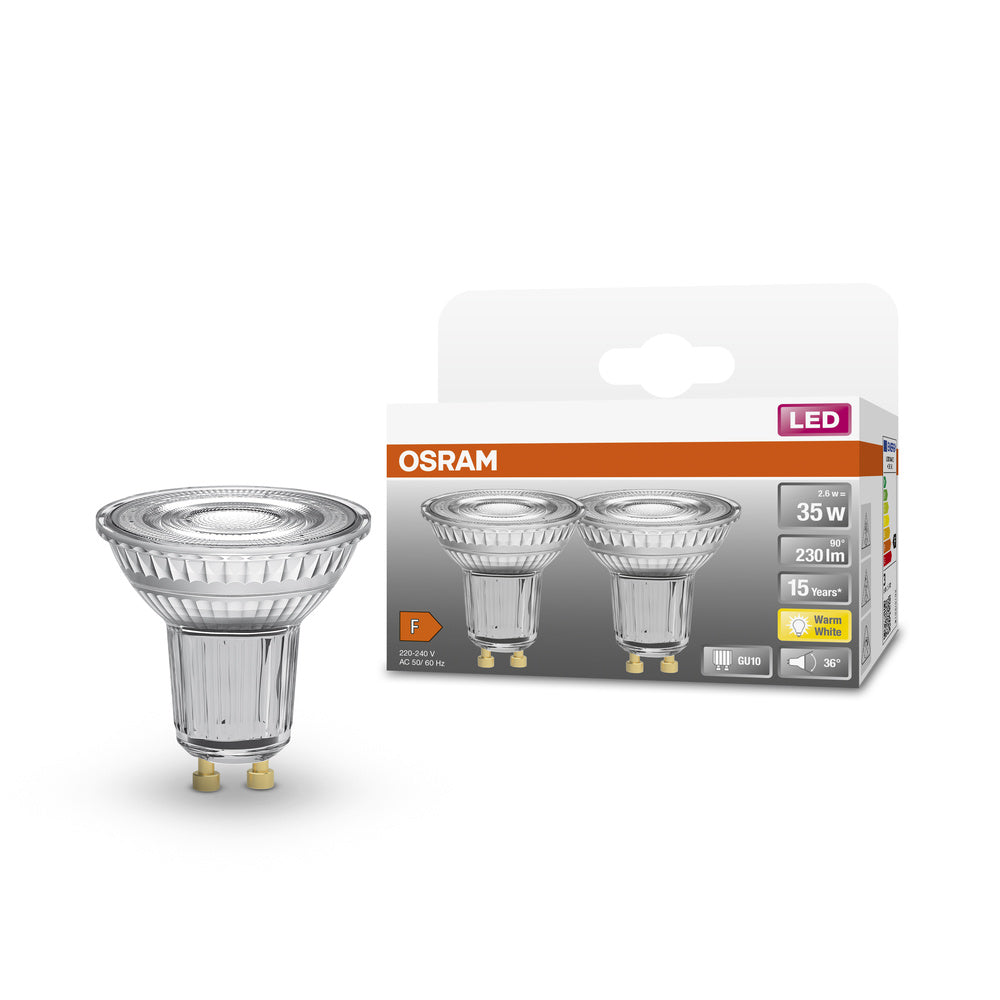 OSRAM LED Reflektor Lampe LED STAR PAR16 2.6W 827 GU10, 230 lm, 2700 K, Warmweiß, 2er Pack-LEDVANCE Shop