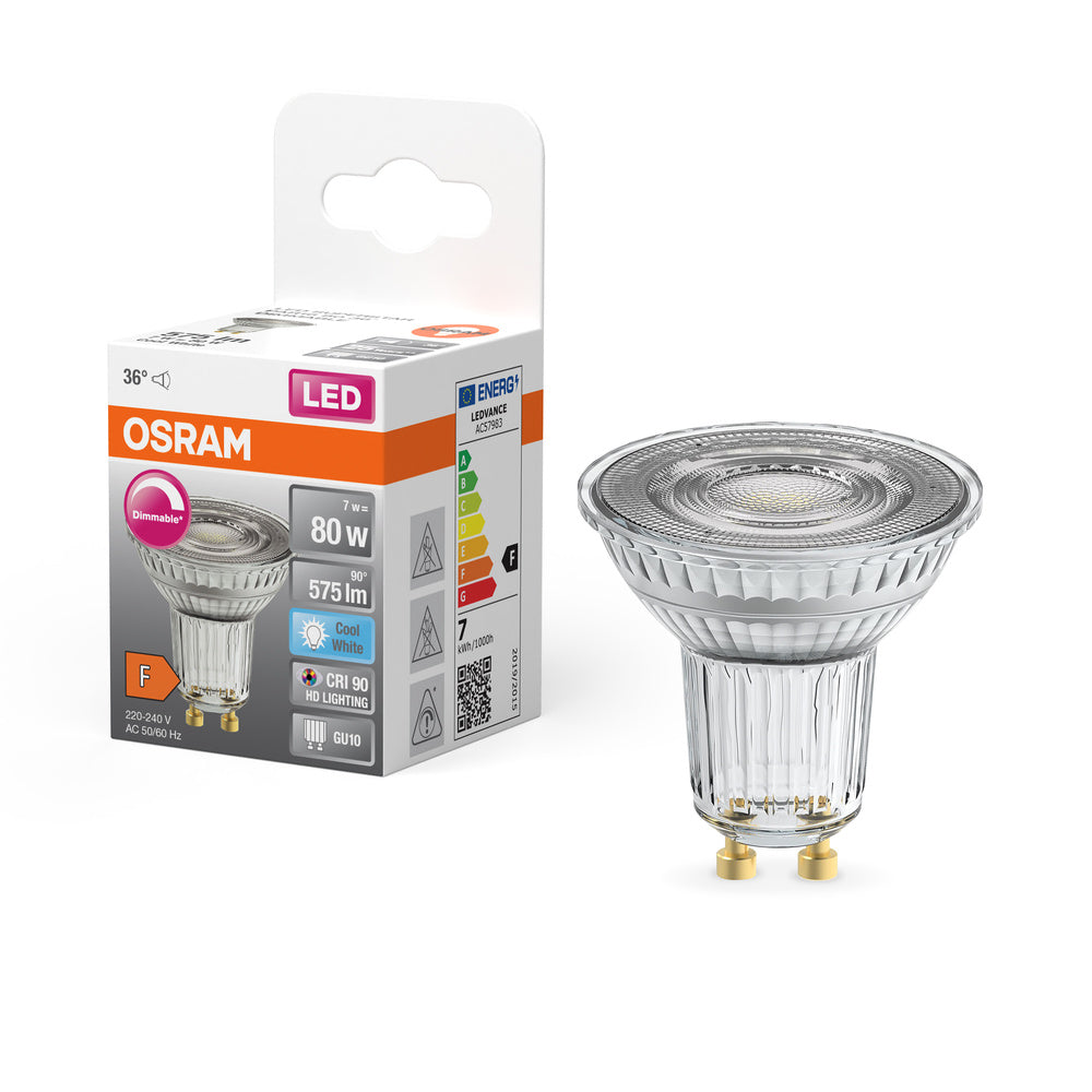 OSRAM LED Lampe LED SUPERSTAR PAR16 7W 940 GU10, 575 lm, 4000 K, Kaltweiß-LEDVANCE Shop