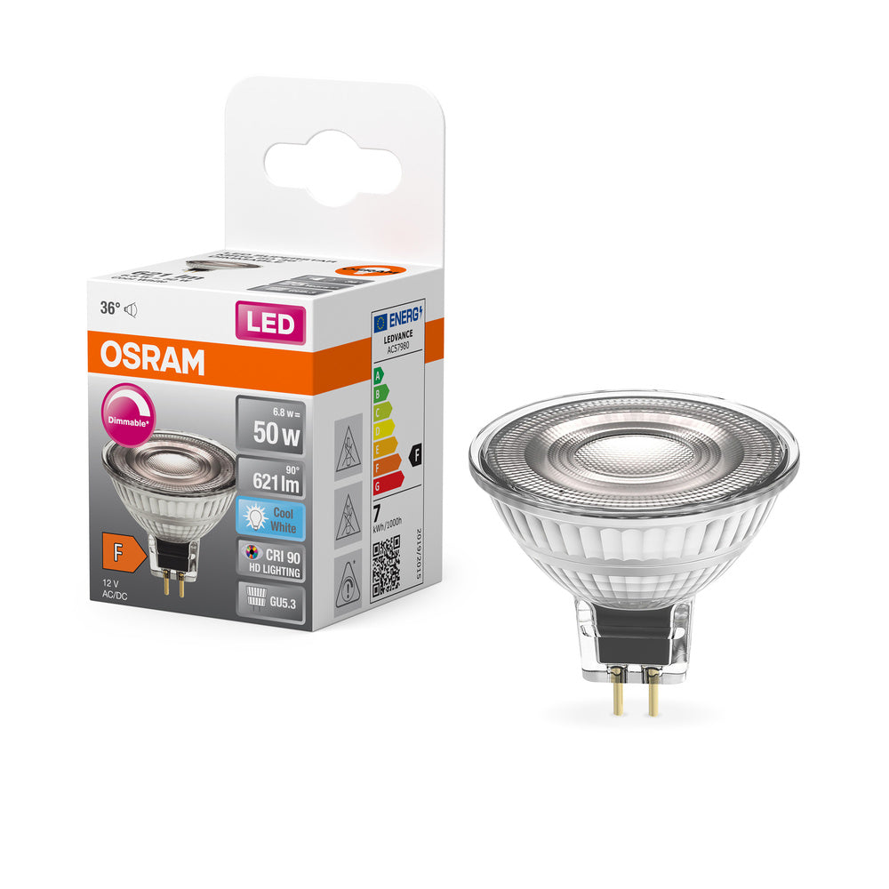 OSRAM LED Lampe LED SUPERSTAR MR16 12 V 6.8W 940 GU5.3, 621 lm, 4000 K, Kaltweiß-LEDVANCE Shop