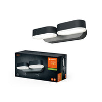 LEDVANCE Juego de 2 minifocos ENDURA Style en gris oscuro, aplique LED para exterior con cabezal giratorio de 340°, protección IP44, ideal para iluminar la entrada