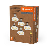 LEDVANCE LED SPOT SET RECESS ESSENTIAL GU10 5x2.6W GU10 White, 230 lm, 2700 K, Warmweiß, 5er Pack-LEDVANCE Shop