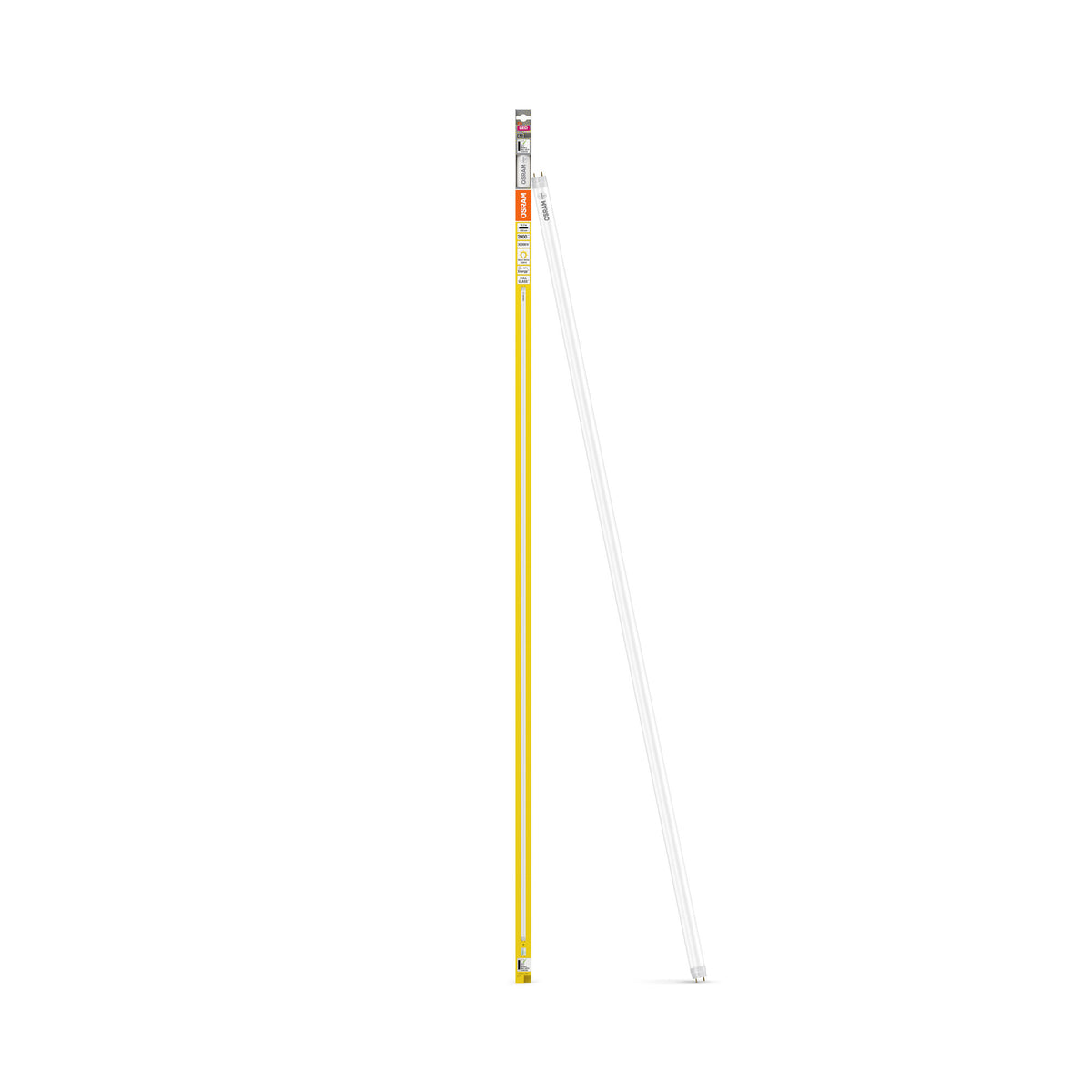 Tubo LED OSRAM T8 EM, con casquillos a ambos extremos, tubo LED, cristal sin plomo, mate, 18,3 W, (antes 58 W), 2000 lm, blanco cálido, 3000 K, 30 000 h, CRI 80
