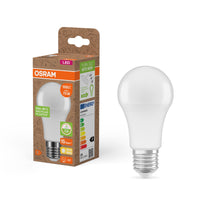 LÁMPARAS LED PCR DE OSRAM CON CASQUILLO CLÁSICO A, lámpara LED, mate, 10 W, (equivalente a 75 W), 1055 lm, blanco cálido, 2700 K, 15 000 h, CRI ≥80, reciclaje PCR