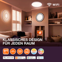 Lámpara de techo LED OSRAM Wifi SMART+ ORBIS BACKLIGHT RGBW Multicolor 35 cm Blanco sintonizable 28 W / 3000-6500 K