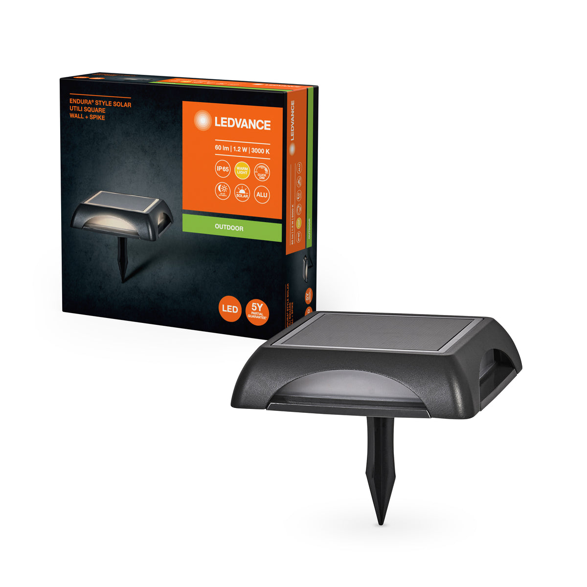 LEDVANCE ENDURA STYLE SQUARE Solar Wegeleuchte Erdspießleuchte, 1,2W, 60lm-Wege- & Pollerleuchten-LEDVANCE Shop