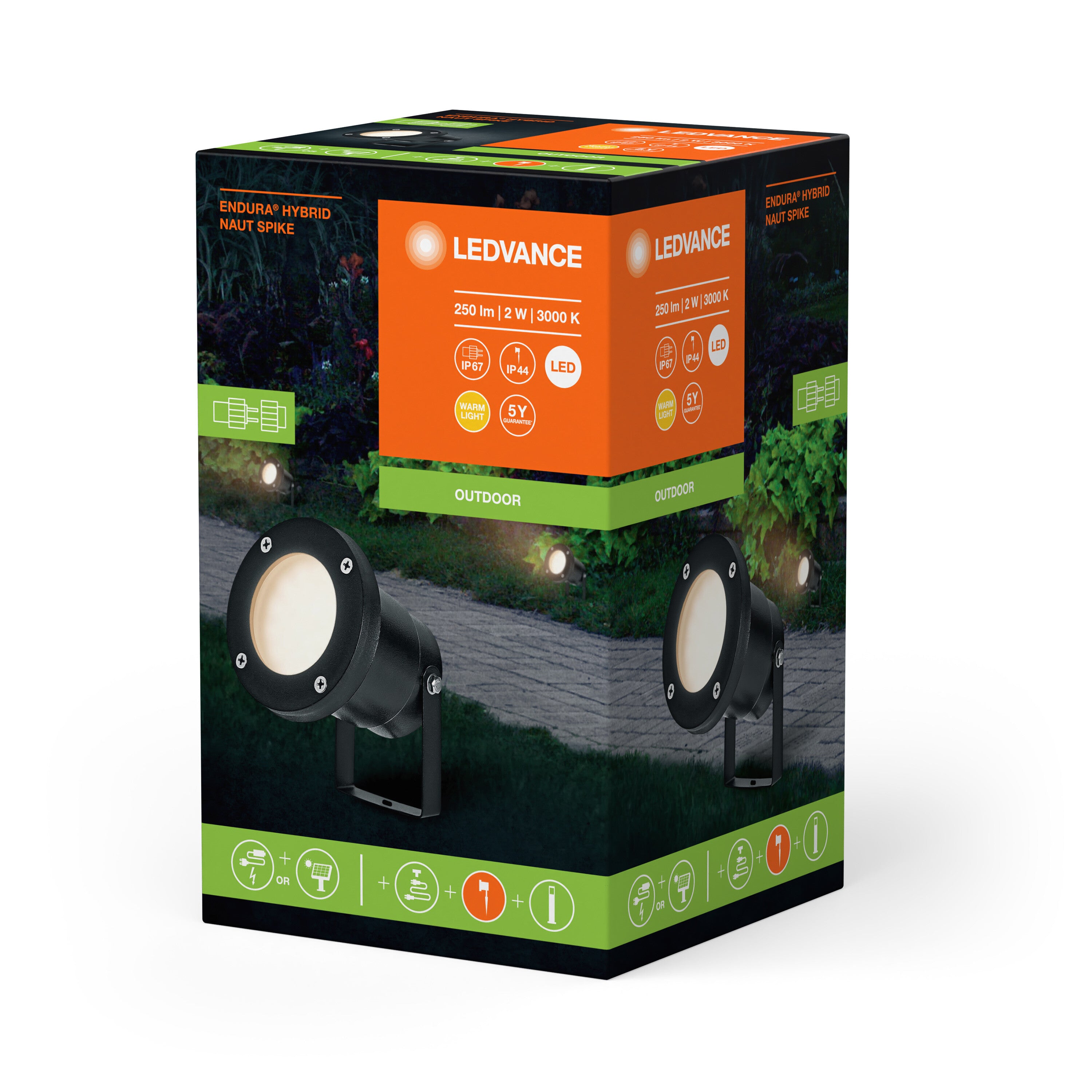 LEDVANCE ENDURA HYBRID SOLAR NAUT SPIKE Gartenstrahler, 2W, 100lm-Strahler & Flutlichter-LEDVANCE Shop