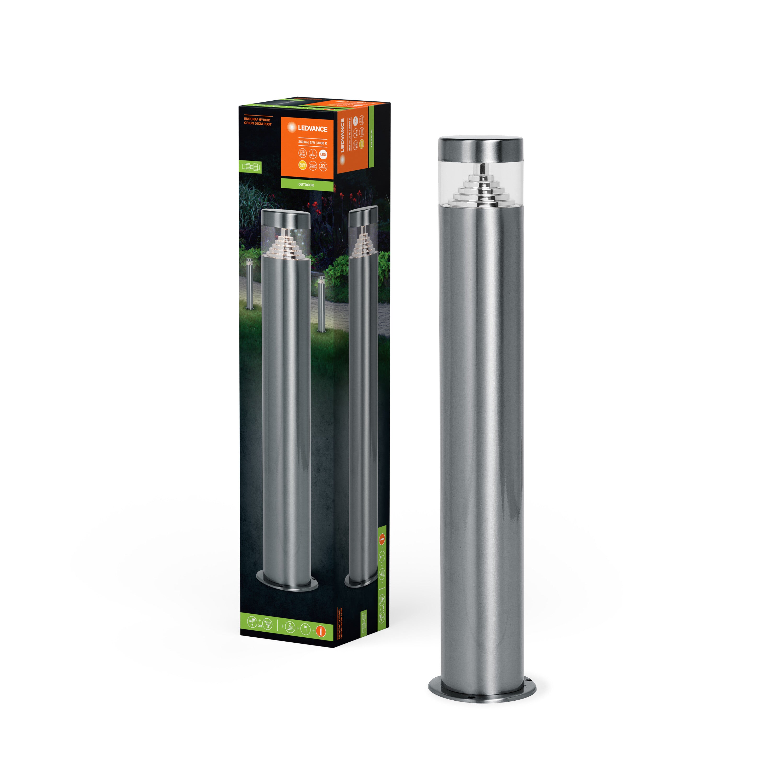 LEDVANCE ENDURA HYBRID SOLAR ORION Pollerleuchte, 2W, 170lm-Wege- & Pollerleuchten-LEDVANCE Shop