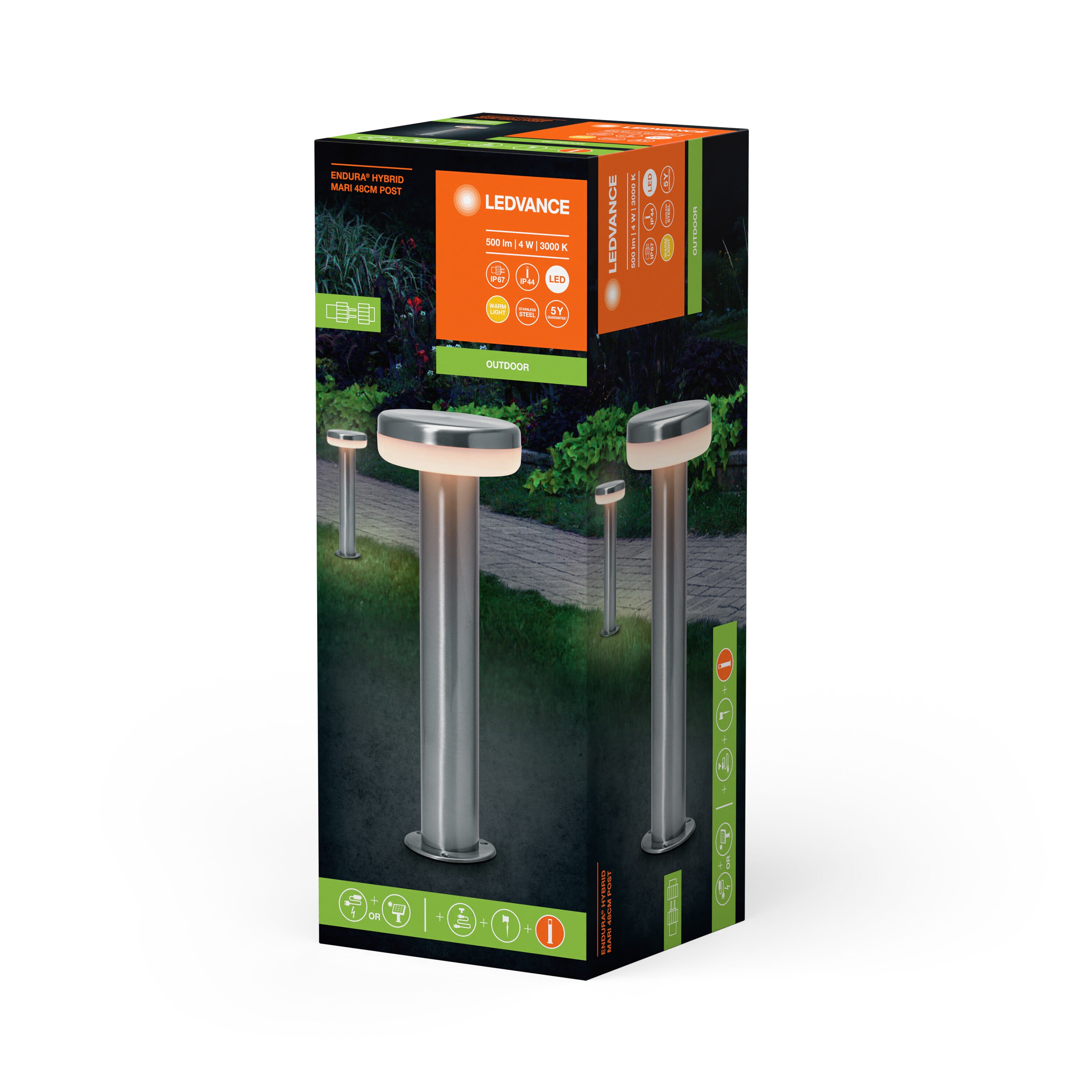 LEDVANCE ENDURA HYBRID SOLAR MARI Pollerleuchte, 4W, 240lm-Wege- & Pollerleuchten-LEDVANCE Shop