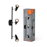 LEDVANCE LED SPOT GU10 3 x 3,4W, 690lm, schwarz, 2. 700K Farbtemperatur, warmweiße Lichtfarbe, zeitloses Design, austauschbare LED-Lampe, ideal für Innenräume, CRI 90, verstellbare Köpfe