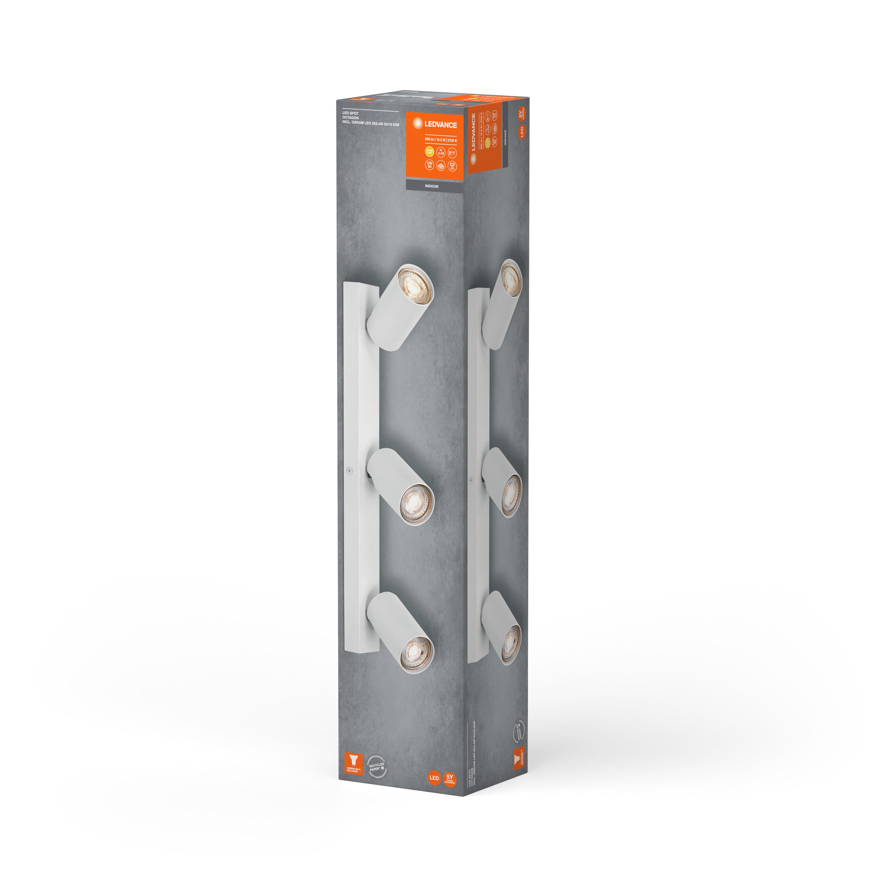 LEDVANCE LED SPOT OCTAGON Deckenleuchte 3 x 3,4W, GU10, 690lm, weiß-Deckenleuchten-LEDVANCE Shop