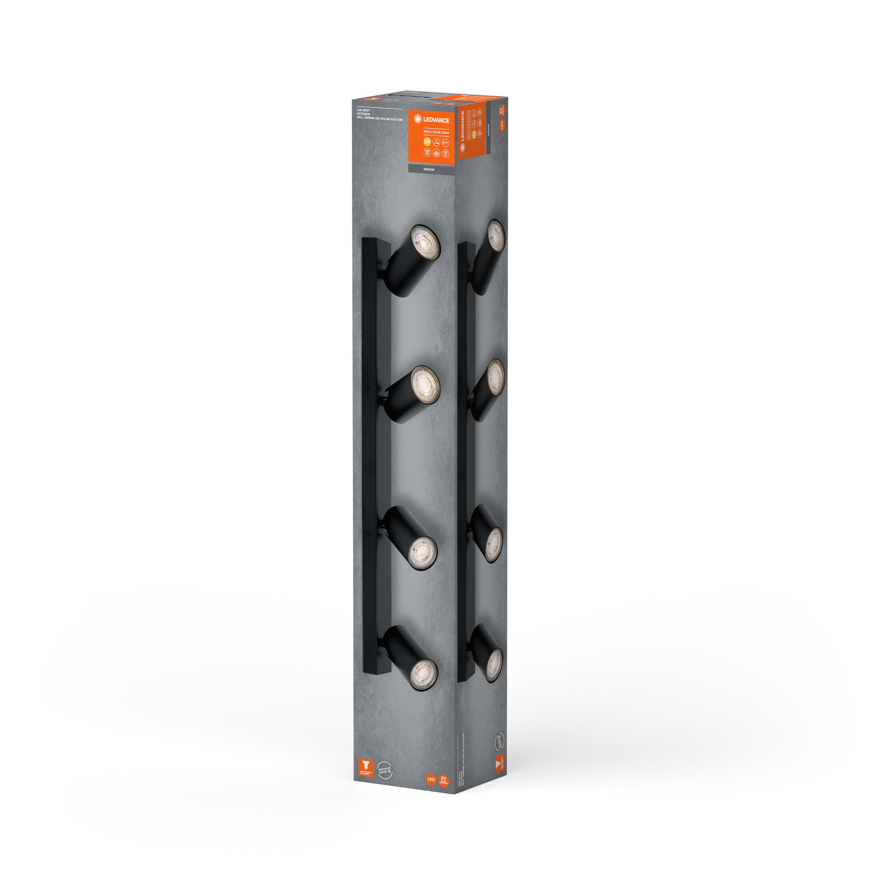 LEDVANCE LED SPOT OCTAGON Deckenleuchte 4 x 3,4W, GU10, 920lm, schwarz-Deckenleuchten-LEDVANCE Shop