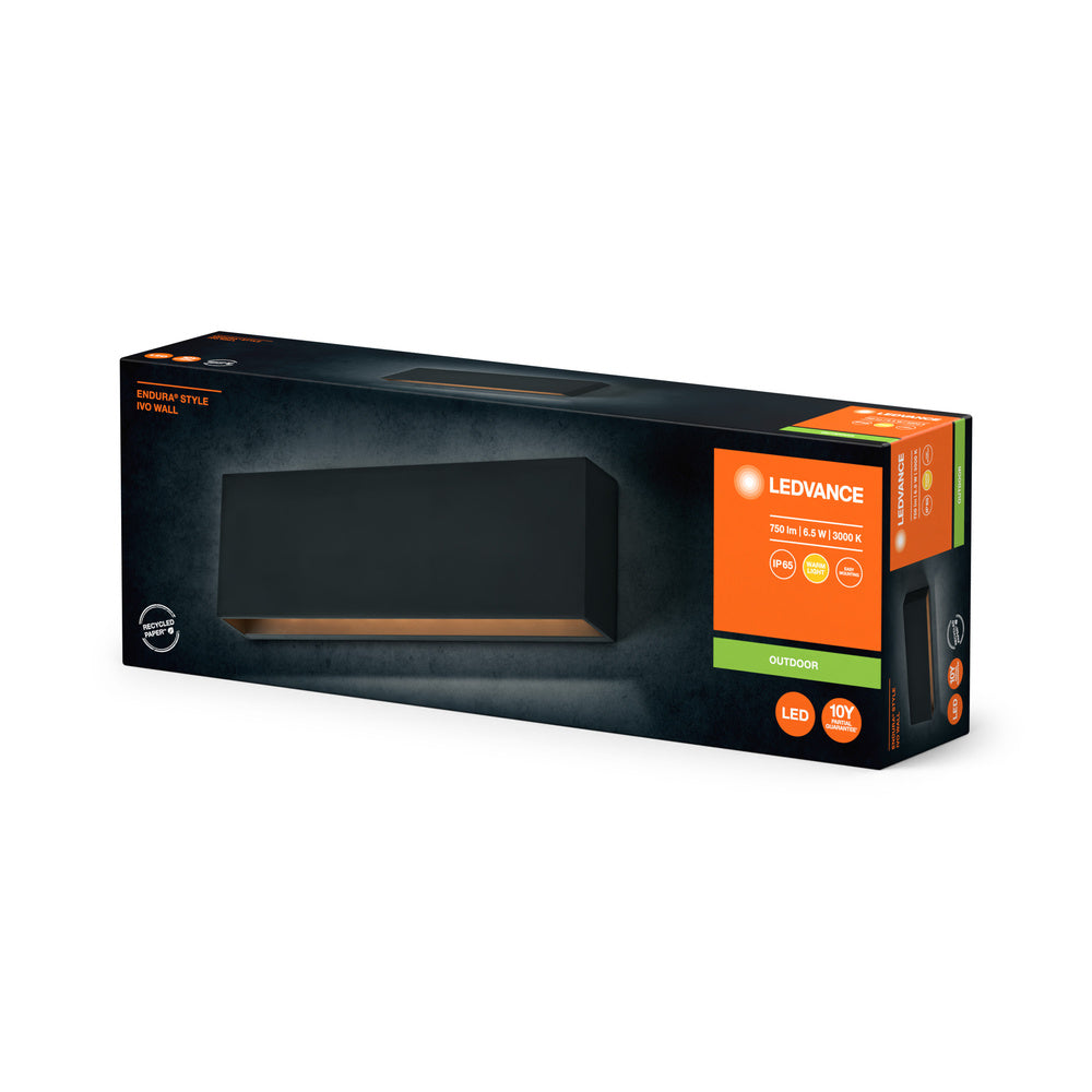 LEDVANCE ENDURA® Style IP65 Wall Ivo Dark Gray, Wandleuchte, 400 lm, 3000 K, Warmweiß-LEDVANCE Shop