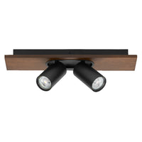 Lámpara de techo OSRAM DECOR SPOT MERCURY, 2 x 3,4 W, aspecto madera, color negro